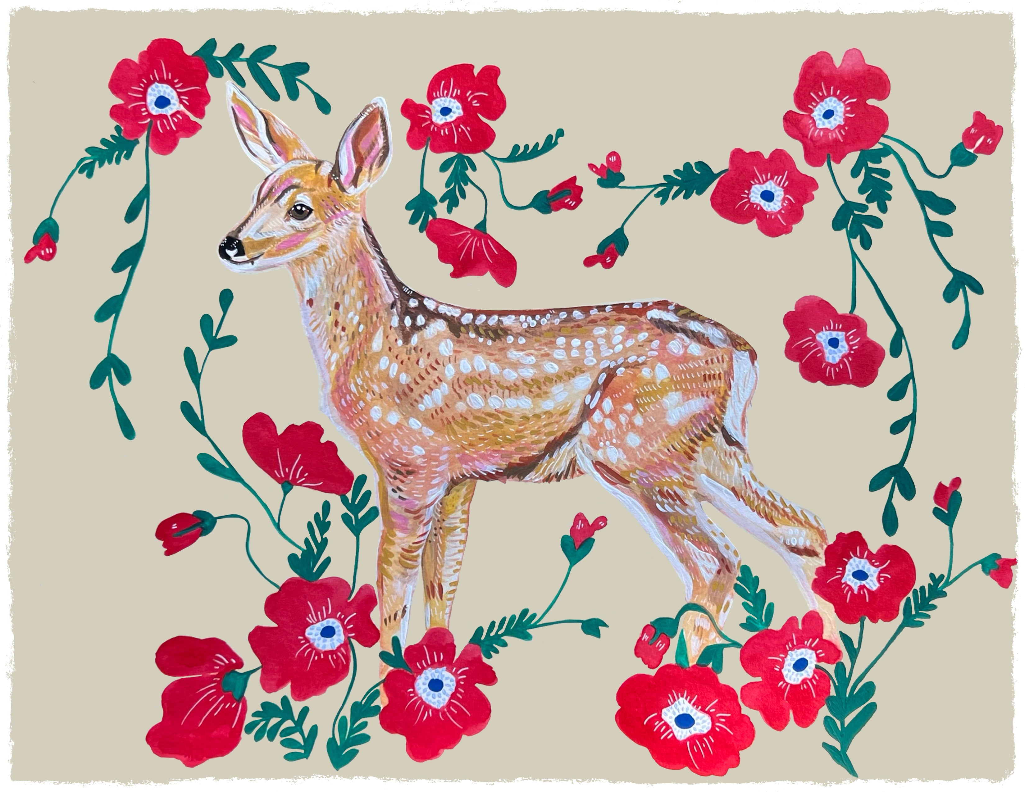 Deer in Poppies