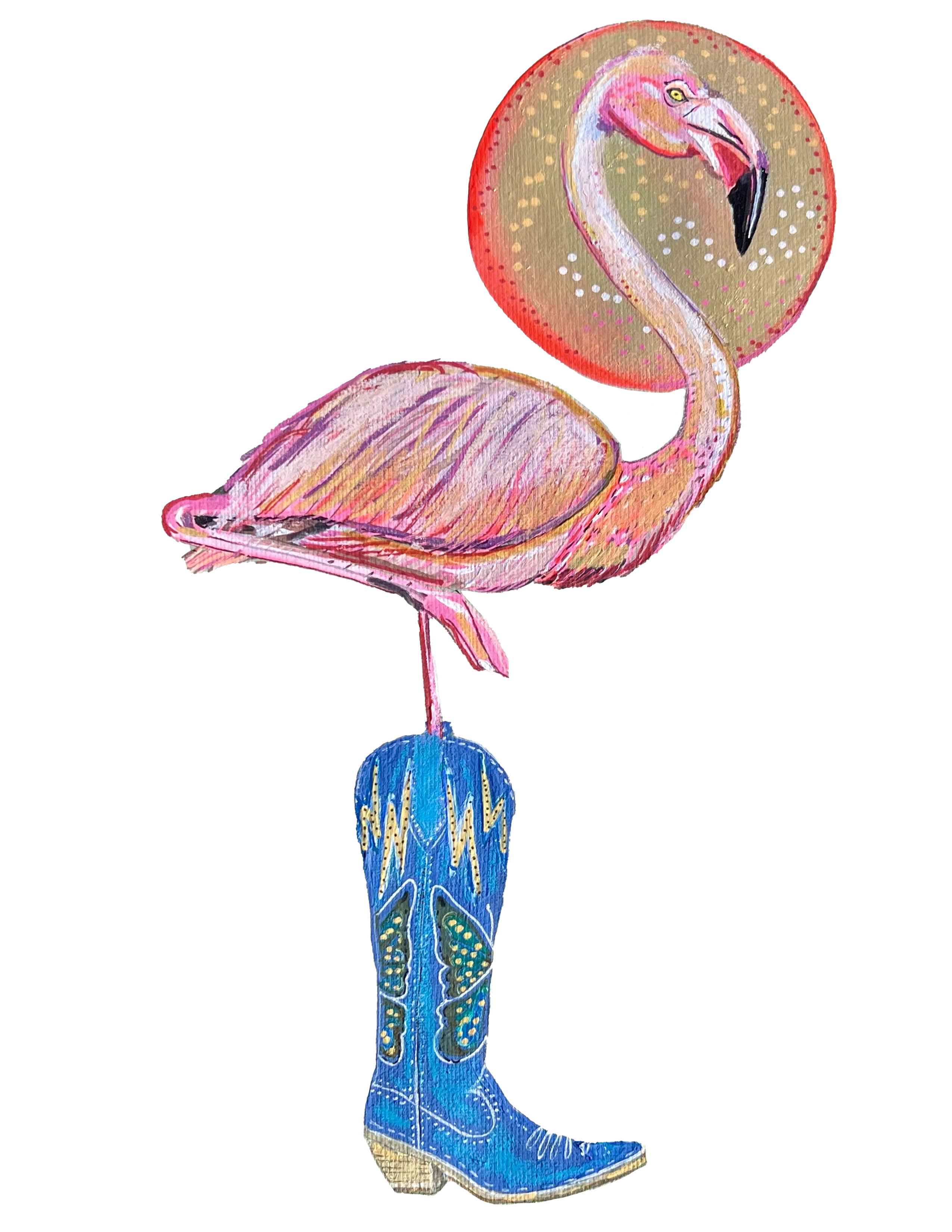 Flamingo in a Boot