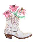 Cowgirl Boots with Cone Flowers